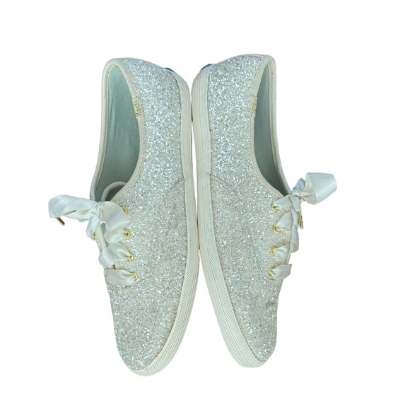 Kate Spade x Keds Sparkly Silver Womens Fashion Sneakers Size 8.5 - Picture 9 of 10